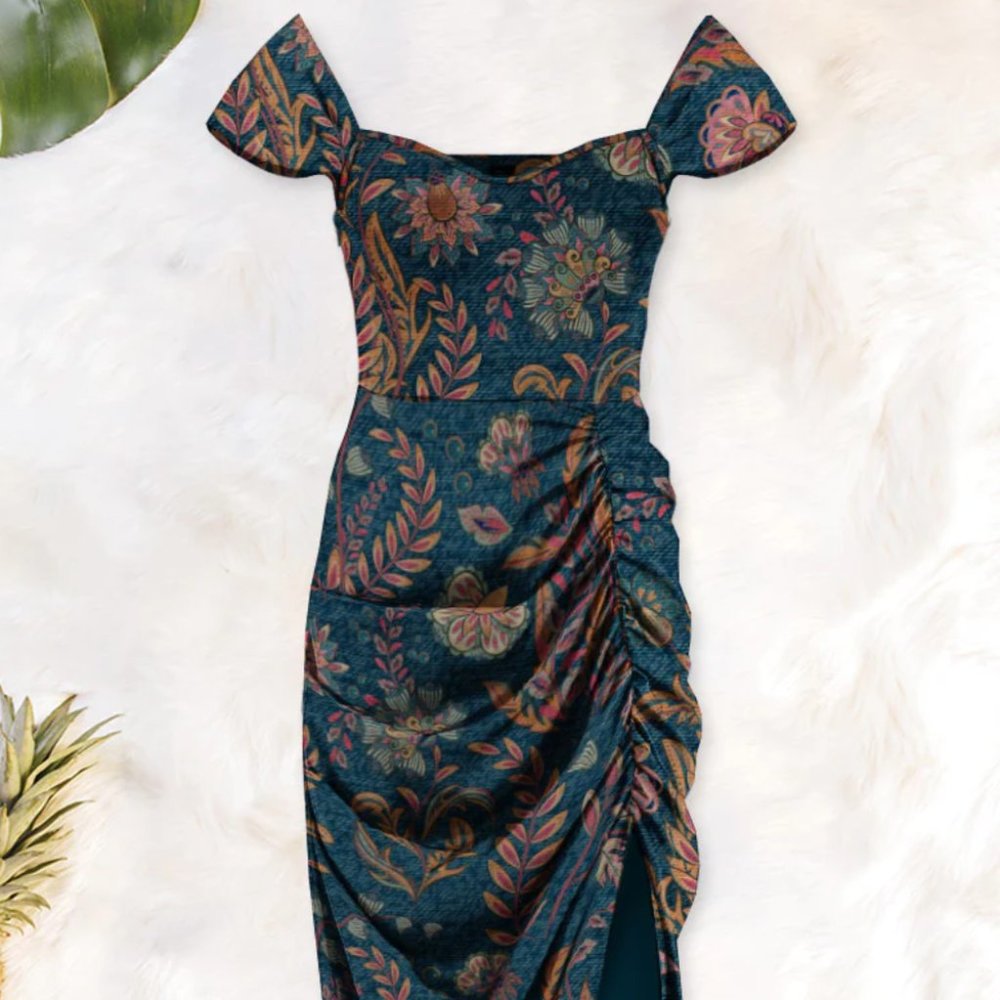 Averie Halley Ruched Midi Dress